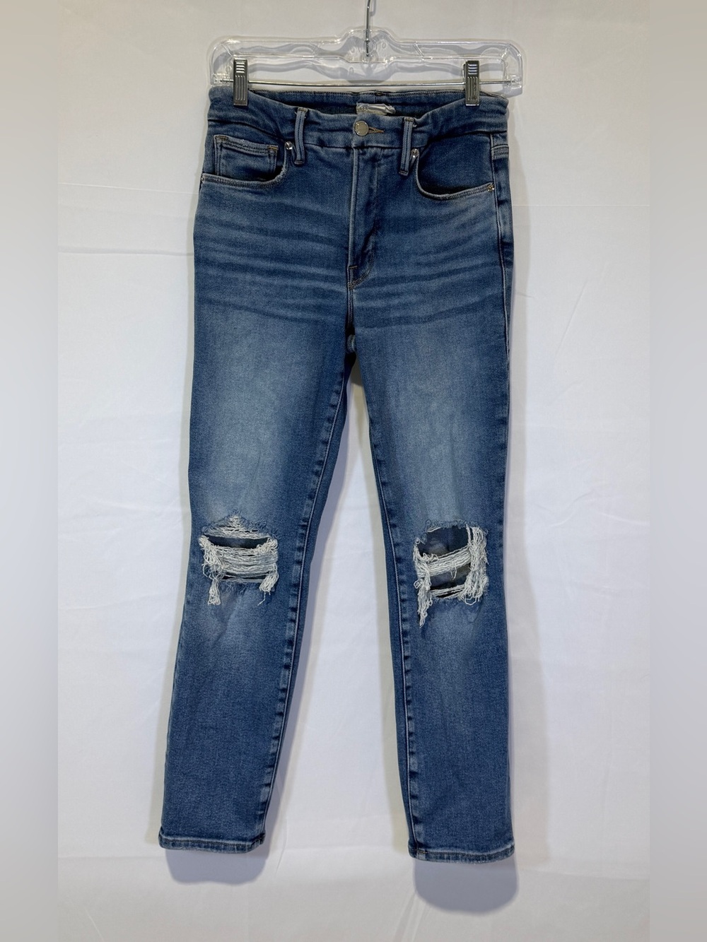Good American Distressed Skinny Jeans, Sz 6, Sz 28